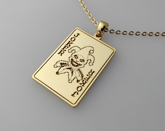 Joker Play Card Necklace, Personalized Any Poker Card Necklace, Custom Gambling Charm Necklace, Card Suit Necklace, Card Game Jewelry