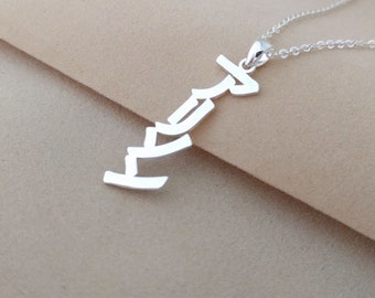 Collar japonés personalizado, collar con nombre kanji vertical, joyería colgante japonesa, collar con caracteres japoneses personalizados, regalo para ella