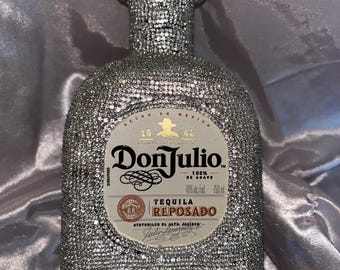 Rhinestone Don Julio Tequila Bottle, Bedazzled Bar Decor