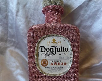 Pink Rhinestone Don Julio Bottle, Bedazzled Tequila Decanter (EMPTY)