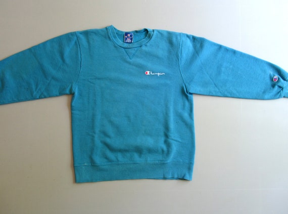 Vintage Champion Sweatshirt  Blue Made In The USA… - image 9