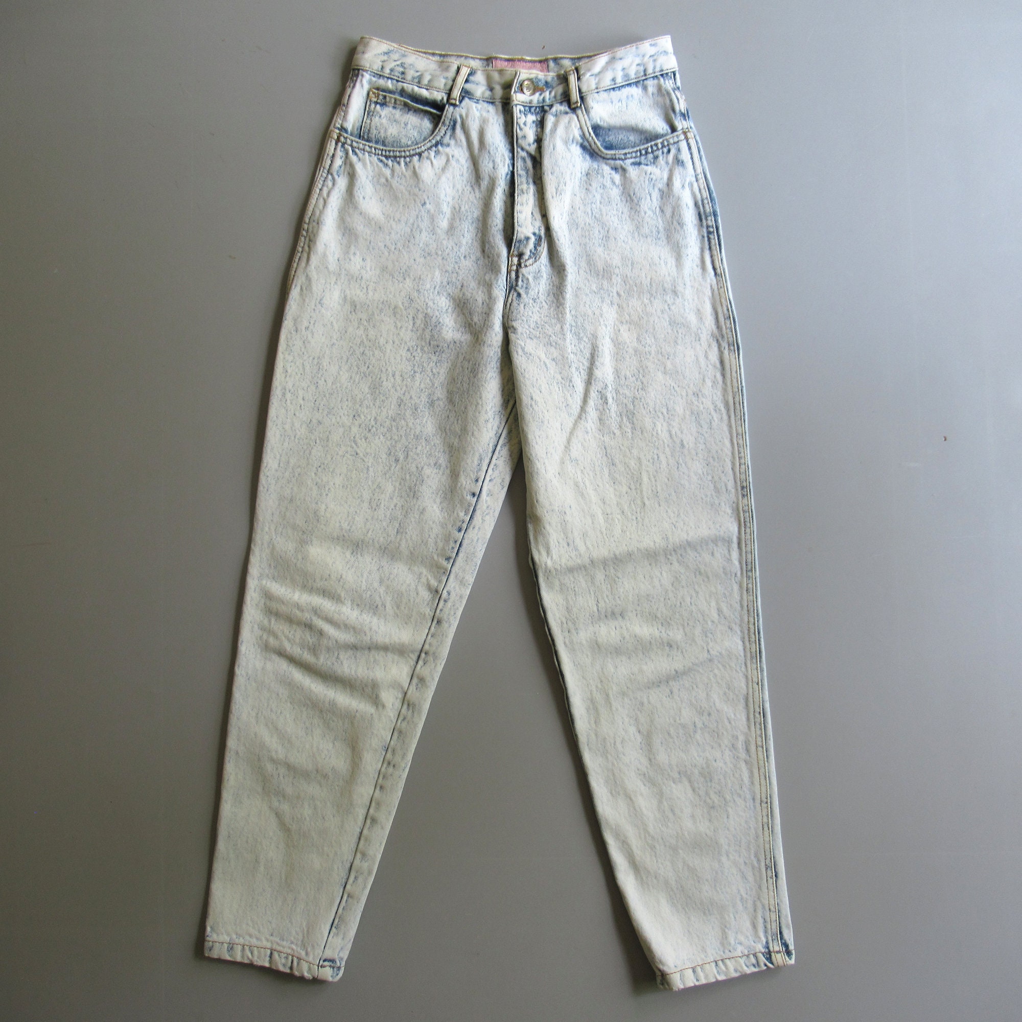 80s 90s Womens Vintage Tapered Mom Jean Acid Washed Denim High - Etsy