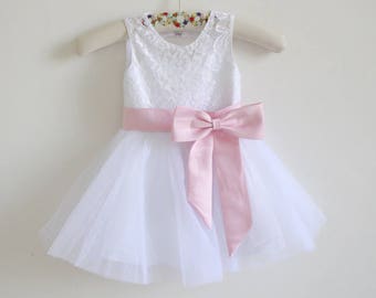 baby pink flower girl dress