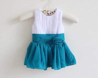 teal dress baby girl