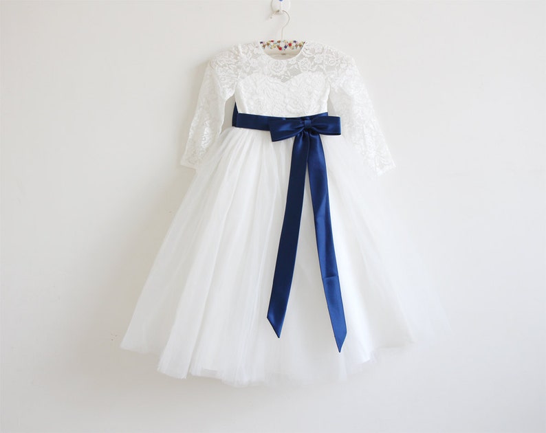 ivory long sleeve flower girl dress