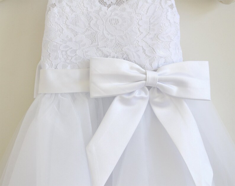 White Flower Girl Dress Baby Girls Dress Lace Tulle White Etsy