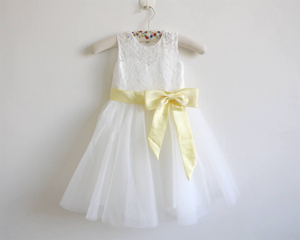 Pale Yellow Flower Girl Dresses