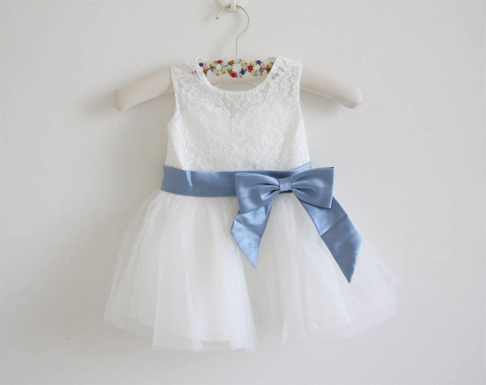 Dusty Blue Baby Dress 0 3 Months - Etsy