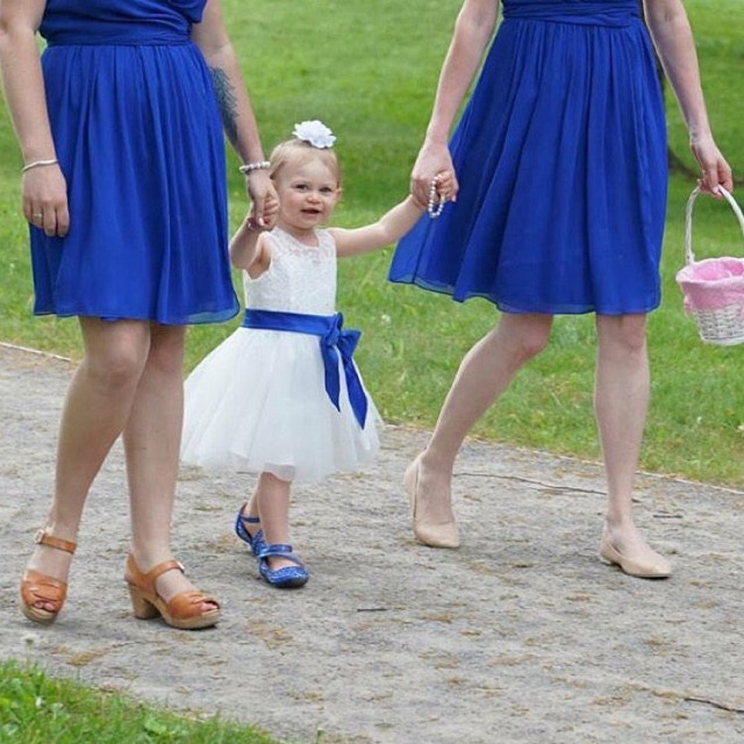 Royal blue shop flower girl shoes