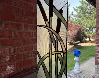 Slender Sample of Stained Glass Cattails
