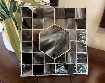 Contemporary and Unique, Dark Stained Glass Panel