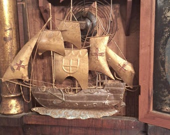 Vintage Tin Santa Maria Ship