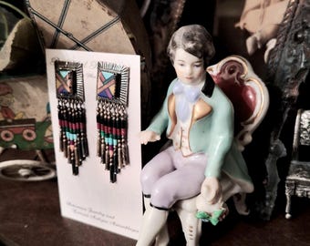 Vintage Southwestern Sterling Earrings by Q T