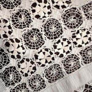 Table Linen- Drawn Thread Handwork - Antique Linens
