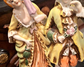 Antique French Colonial Couple- Occupied Japan Porcelain Figurines