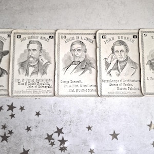 Tarjetas de autores antiguos - Tarjetas de juego eduardianas - Efímeras de la década de 1900