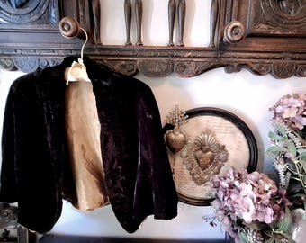 Vintage Black Velvet Cape - Formal Evening Wrap
