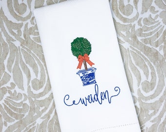 Personalized Fall Topiary Guest Towel