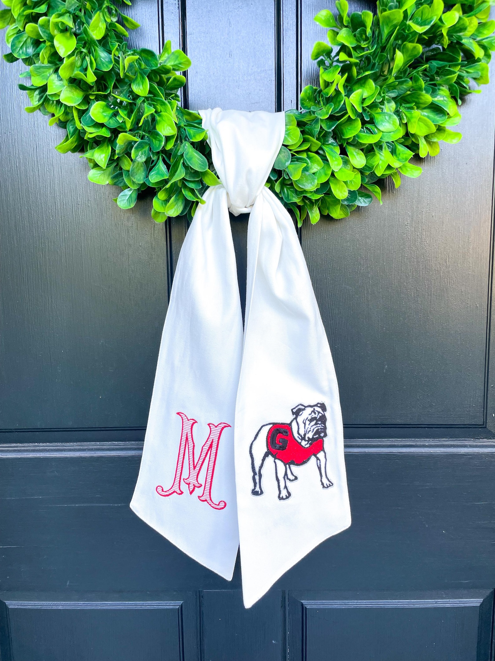 Georgia Football Wreath Sash with Monogram