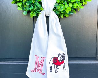 Georgia Football Wreath Sash with Monogram