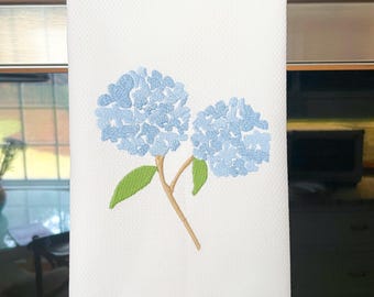 Personalized Hydrangea Cotton Tea Towel