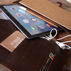 Personalized Leather Portfolio Organizer: Cowhide Travel Padfolio