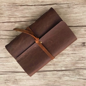 Personalized Leather Journal: A5 Lined Sketchbook, Travel Gift