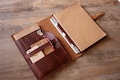 Personalized Leather Folder Portfolio Organizer Case: A4 A5 Refillable Notebook Cover product logo