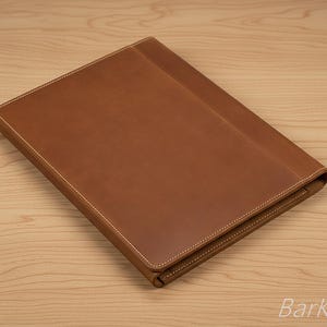 Personalized Leather Portfolio Case Binder 3 Rings Zippered Organizer Document Holder A4 Padfolio image 3