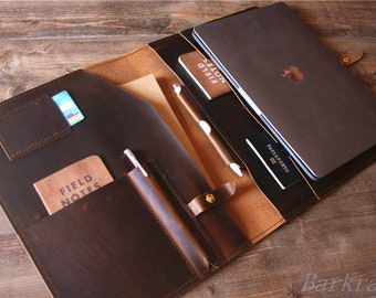 Leather MacBook Pro Case: Personalized Laptop Air 13 14 15 16 inch Sleeve