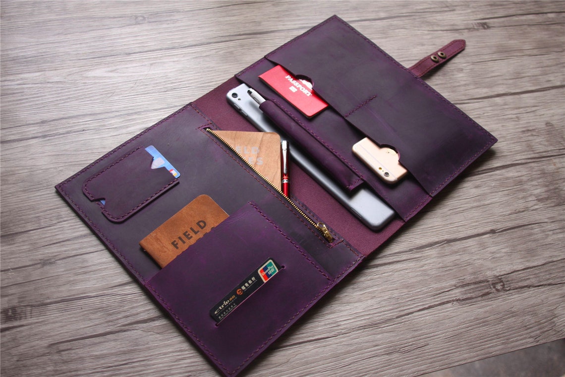 Purple Leather Laptop Case Personalized Macbook Cover 13 Etsy