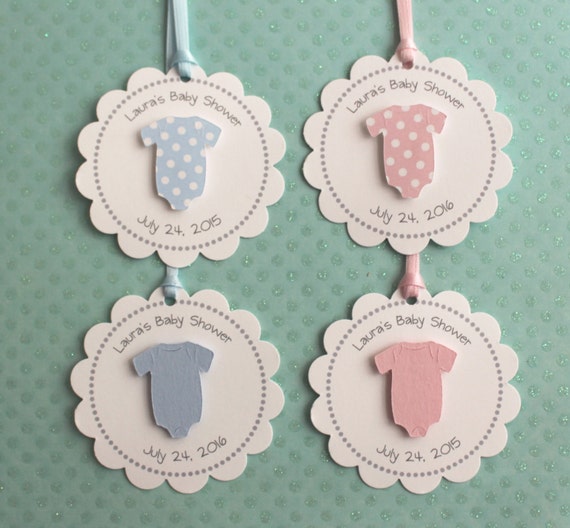 Baby Shower Gift Tags Blue Onesie Tags Pink Onesie Tags Etsy