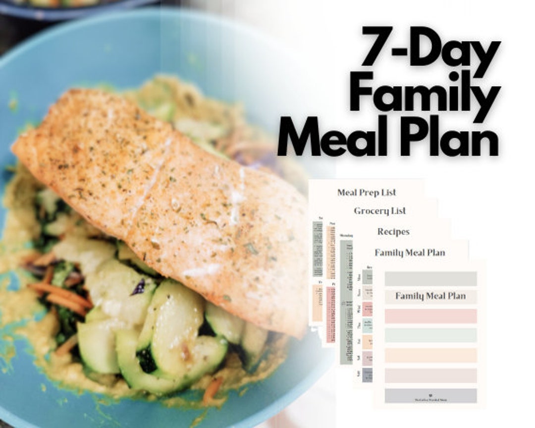 7 Day Family Meal Plan Simple-to-follow Meal Plan for Busy - Etsy