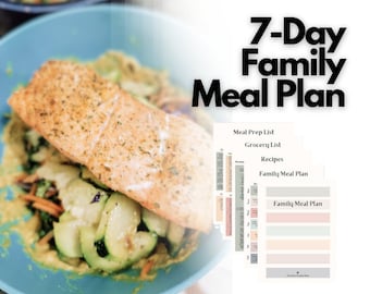 7-Day Family Meal Plan, Gluten & Dairy-Free Recipes (Digital Download)