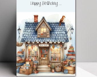 Bookstore Birthday Card: Adorable Book Lover Gift