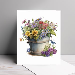 Flower note card set, floral note cards, blank note cards, flower card set, flower stationery, botanical, watercolor flower card, FREE SHIP