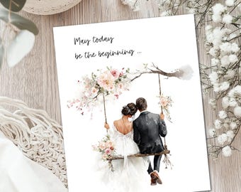 Christian Wedding Card, "Wedding Couple" Collection