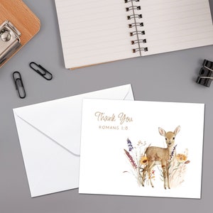 Christian Thank You Cards: Deer with Scripture, Set of 10