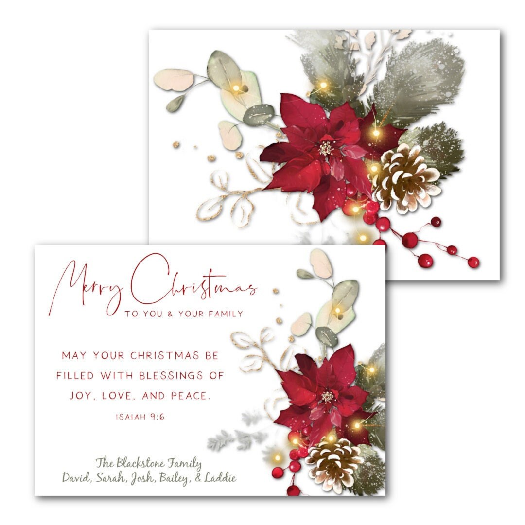 Personalized Christian Christmas Cards Personalized Christmas Etsy