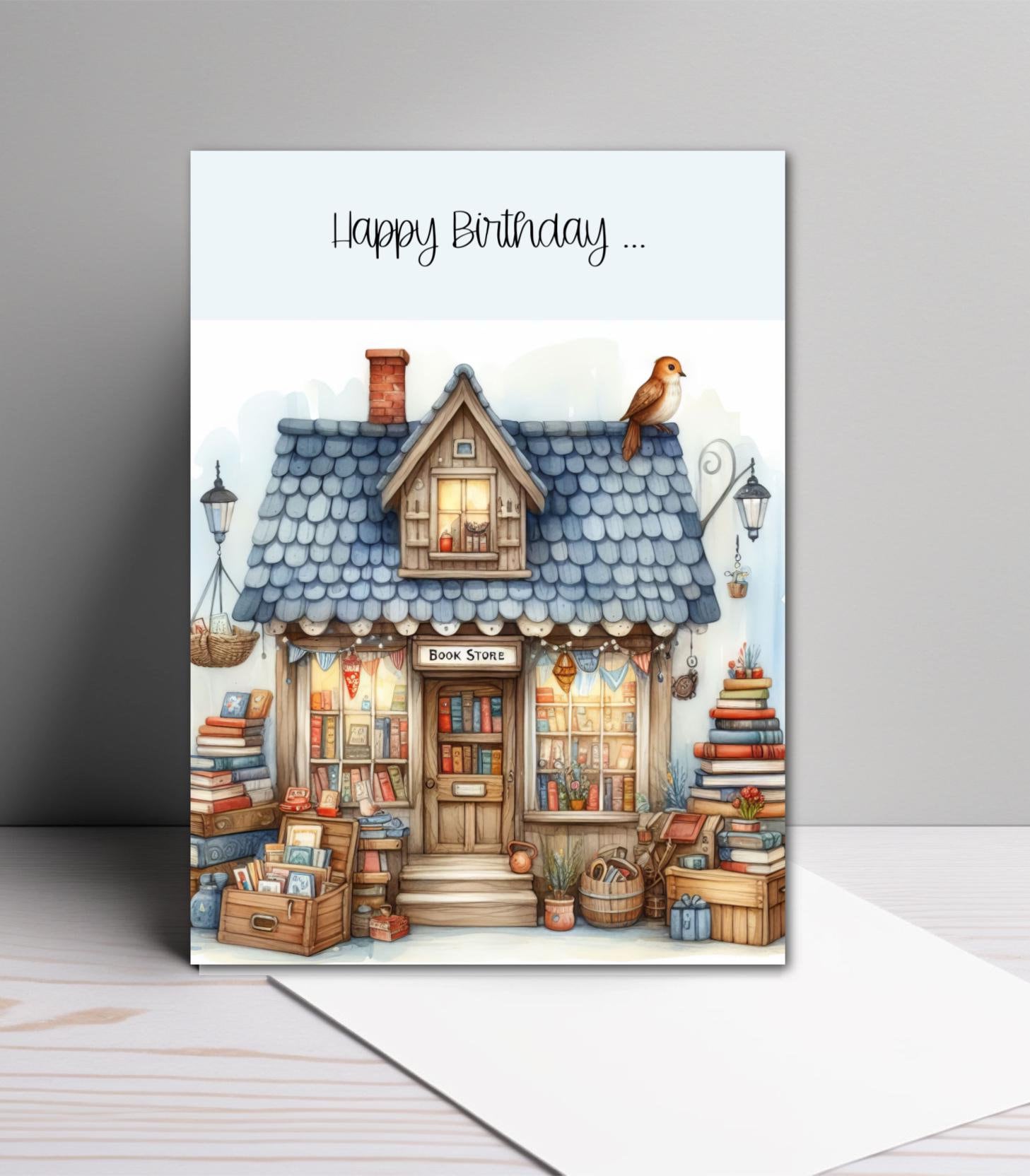 Book lover birthday card, birthday card for book lovers, birthday card for bookworms, bookworm birthday card, book lover birthday card