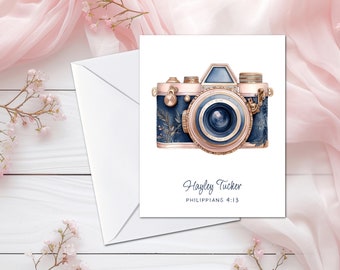 Personalized Christian note cards, personalized cards, custom stationery girl, A2 size, custom Christian cards, SHIPS FREE!