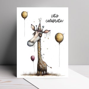 Christian Giraffe Birthday Card: Fun Celebration (5x7 folded)