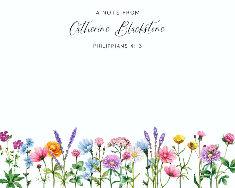 Christian Note Cards custom stationery for her blank note Etsy