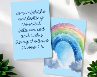 Christian Magnetic Bookmark, Psalm 46:10 Bible Verse, Laminated Rainbow Art