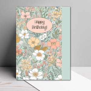 Floral Christian Birthday Card: Sydnie Collection (5x7)