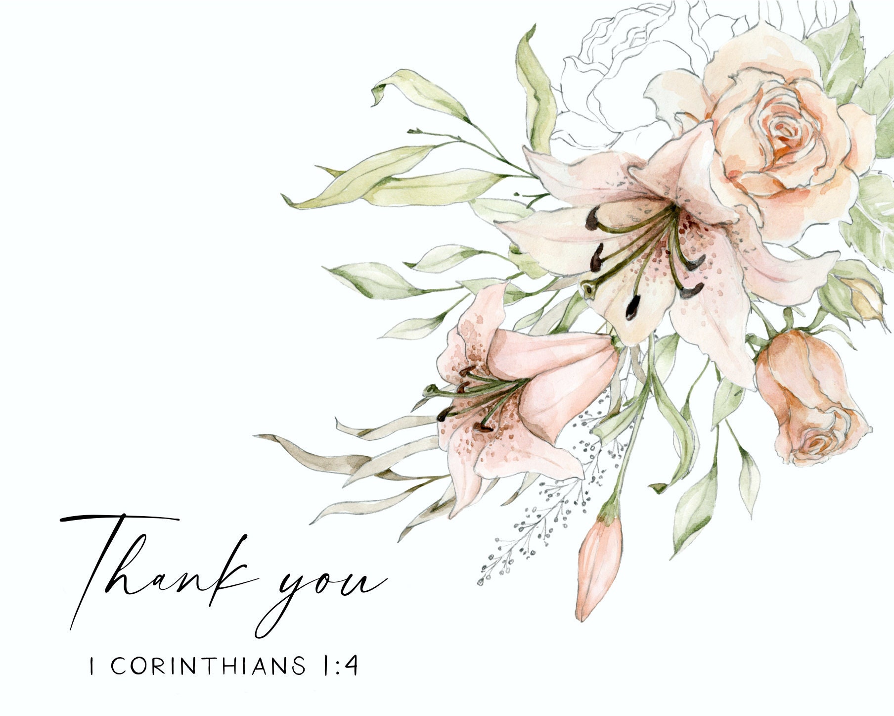 wedding-christian-thank-you-cards-8-thank-you-cards-8-blank-etsy