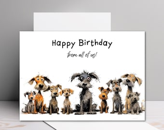 Funny Dog Birthday Card From All Of Us