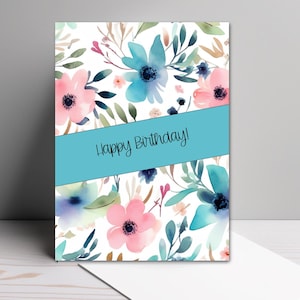 Christian Happy Birthday Card: 5x7 Folded Greeting Card