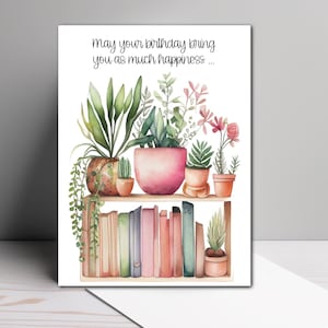 Book lover birthday card, birthday card for book lovers, birthday card for bookworms, bookworm birthday card, book lover birthday card