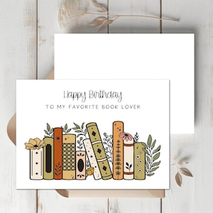 Book lover birthday card, birthday card for book lovers, birthday card for bookworms, bookworm birthday card, book lover birthday card